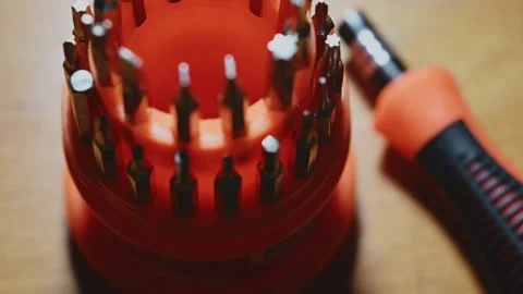 Precision Screwdriver Set for Small Electronics Repair Stock Footage 345505544