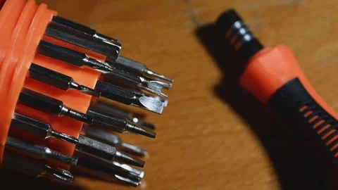 Precision Screwdriver Set for Small Electronics Repair Stock Footage 345505596