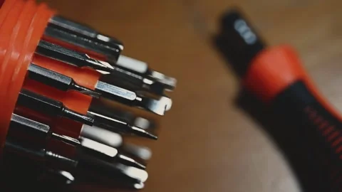 Precision Screwdriver Set for Small Electronics Repair Stock Footage 345505607