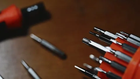 Precision Screwdriver Set for Small Electronics Repair Stock Footage 345505648