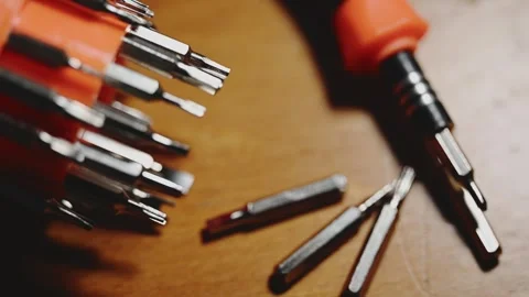 Precision Screwdriver Set for Small Electronics Repair Stock Footage 345505714