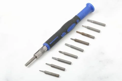 Precision screwdrivers for small screws, used by electronic technologie Foto stock
