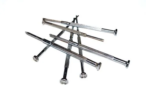 Precision screwdrivers on a white background 库存照片