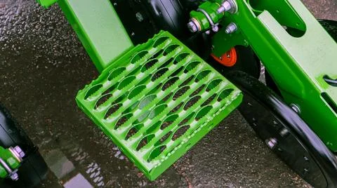 Precision seed drill pedal for efficient agricultural planting in modern fa.. Stock Photos