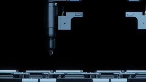 Precision Semiconductor Assembly in Automated Manufacturing Stock-Footage 302807897
