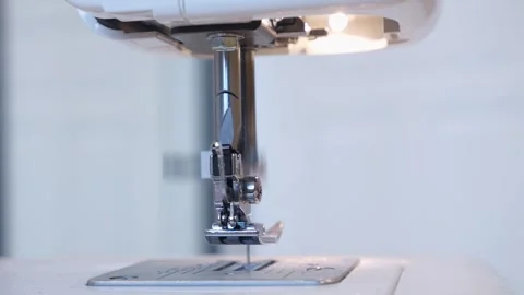 Precision Sewing Scene. Studiolike Setting Showcasing Meticulous Stitching And 스톡 동영상 330396318