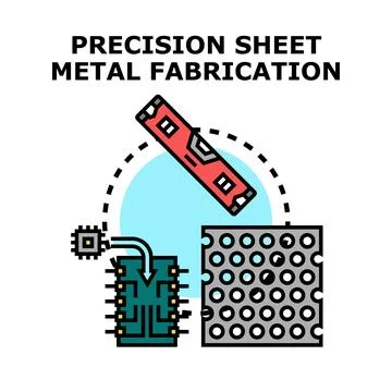 Precision sheet metal fabrication engineering manufacturing process Stock Illustration