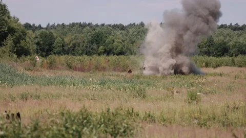 Precision Shoulder-Fired Rocket Launcher RPG-7 PSRL-1 missiles hit target Stock Footage 205517822