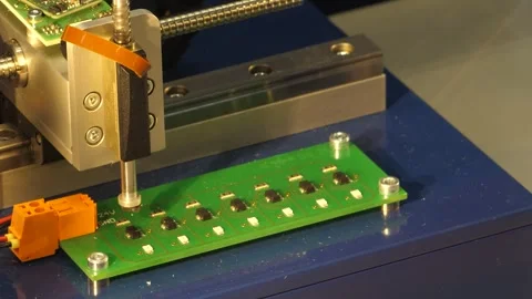 Precision Soldering Process on Circuit Board Components Stock Footage 322951570