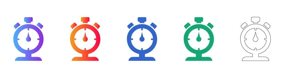 Precision Stopwatch Timer Icon Collection Stock Illustration