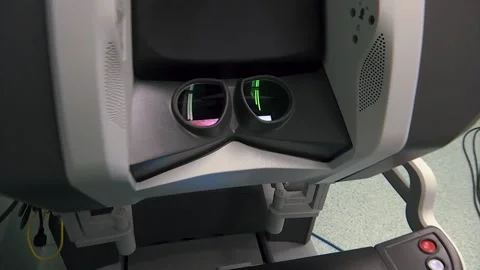 A PRECISION SURGERY MACHINE FROM DOCTOR POINT OF VIEW Stock Footage 201741598