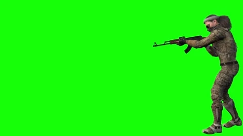 Precision Tactics: Soldier Aiming from the Left on Green Screen 스톡 동영상 290496509