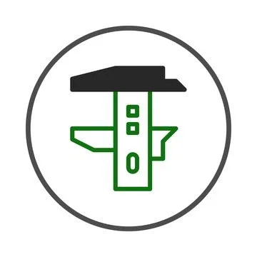 Precision tool visualization illustrating measurement instruments, technica.. Illustrazione stock