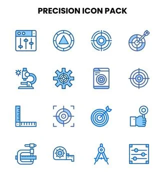 Precision Two Colour Collection Icons Pack Stock Illustration