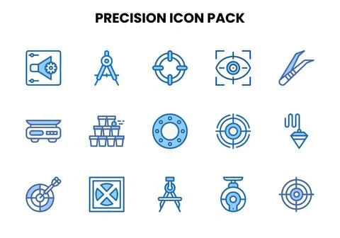 Precision Two Colour Design Icons Pack Stock Illustration