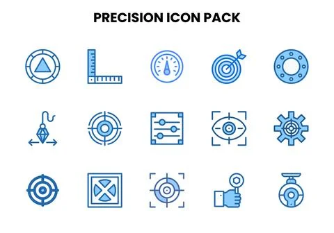 Precision Two Colour Icons Pack Stock Illustration