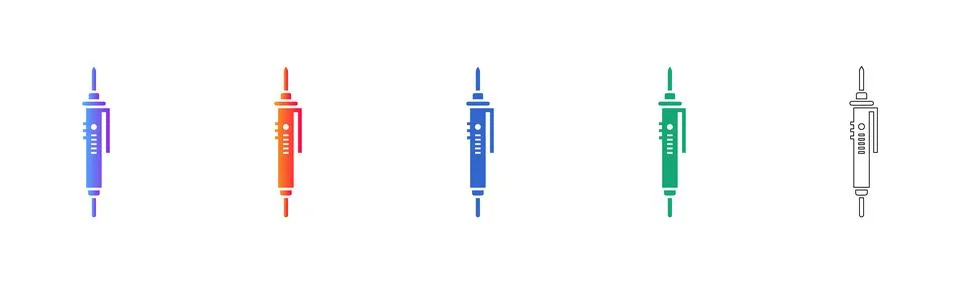 Precision Voltage Tester Icons Stock Illustration
