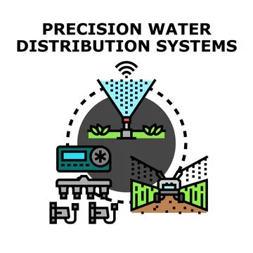 Precision water distribution systems for smart agriculture Stock Illustration