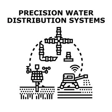Precision water distribution systems for smart agriculture Stock Illustration