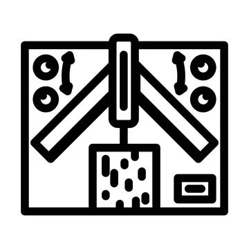 Precision wood cutting framing line icon vector illustration Stock Illustration