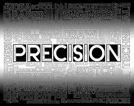 Precision Words Shows High Quality And Accuracy Stock Illustration