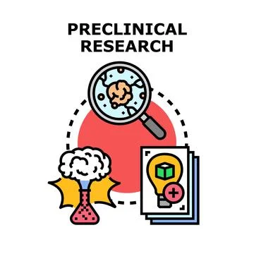 Preclinical research concept exploring scientific development process Stock Illustration