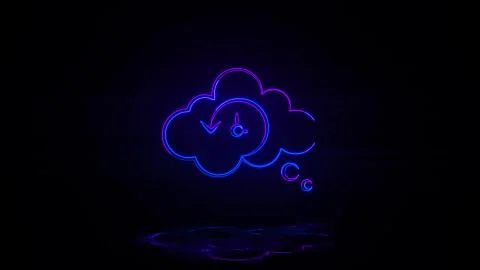Precognition in neon effect mp4 video Illustrazione stock