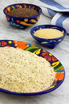 Precooked corn flour Stock Photos