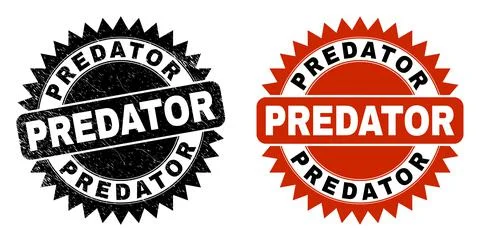 PREDATOR Black Rosette Seal with Corroded Surface イラスト素材