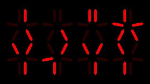 Predator countdown, digital clock and alien numbers Stock Photos