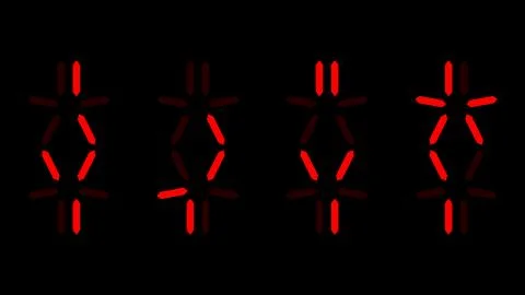 Predator countdown, digital clock and alien numbers separated Stock Photos