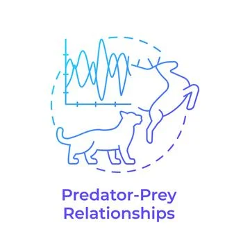 Predator-prey relationships blue gradient concept icon Stock Illustration
