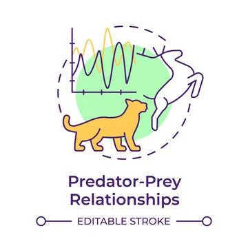 Predator-prey relationships multi color concept icon Stock Illustration