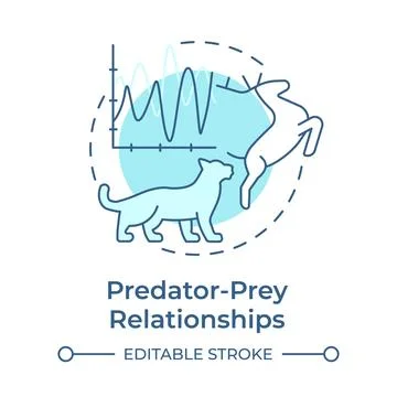 Predator-prey relationships soft blue concept icon Stock Illustration