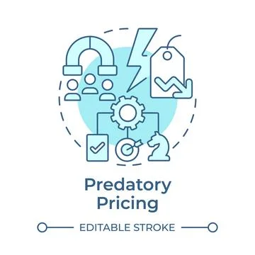 Predatory pricing soft blue concept icon Illustrazione stock