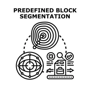 Predefined block segmentation process analyzing data classification Stock Illustration