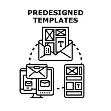 Predesigned templates for digital content developing across devices Stock Illustration