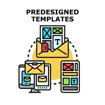 Predesigned templates for digital content developing across devices Stock Illustration