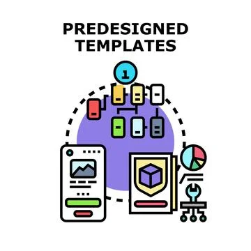 Predesigned templates for web and app development Illustrazione stock