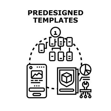 Predesigned templates for web and app development Stock Illustration