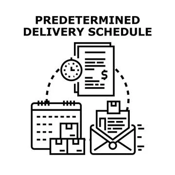 Predetermined delivery schedule planning logistics order tracking イラスト素材