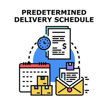 Predetermined delivery schedule planning logistics order tracking イラスト素材