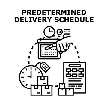 Predetermined delivery schedule planning logistics management illustration Stock Illustration