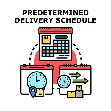 Predetermined delivery scheduling logistic supply chain process Illustration