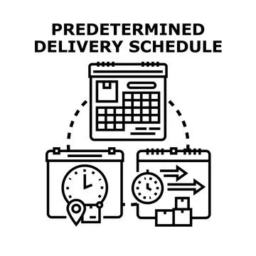 Predetermined delivery scheduling logistic supply chain process Stock Illustration