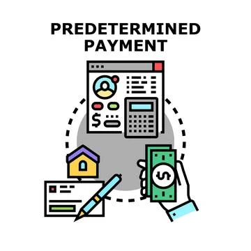 Predetermined payment concept with financial transactions Ilustração Stock
