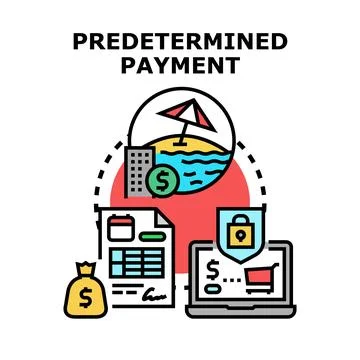 Predetermined payment concept representing financial agreement Ilustração Stock
