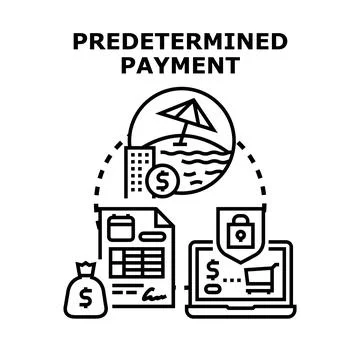 Predetermined payment concept representing financial agreement Ilustração Stock