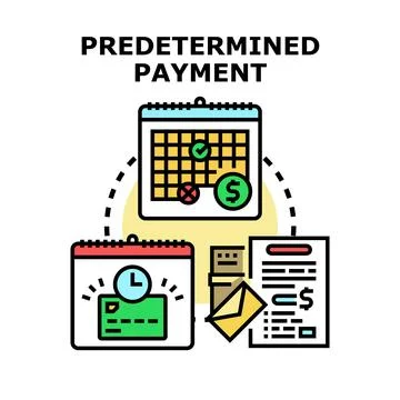 Predetermined payment concept for scheduled recurring financial transactions Ilustração Stock