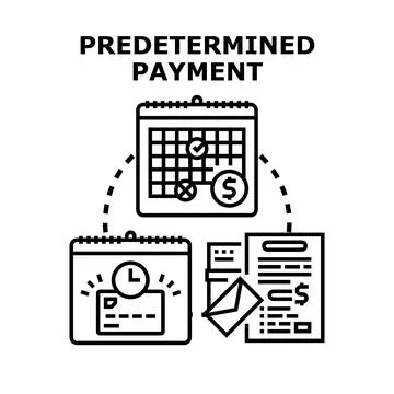 Predetermined payment concept for scheduled recurring financial transactions Ilustração Stock